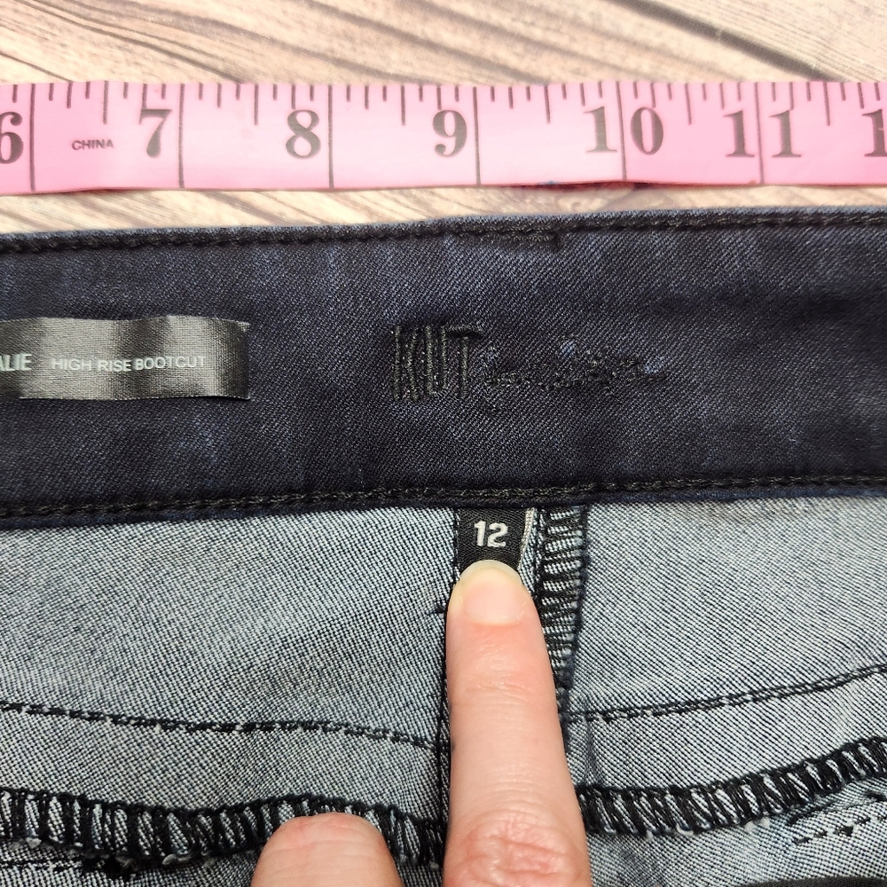 Kut From The Kloth Dark Blue Natalie High Rise Bootcut Denim Jeans - Picture 7 of 11